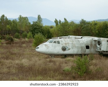 Abandoned plane, old crashed plane