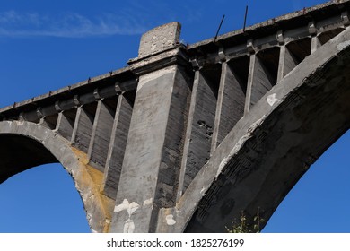 an abandoned railway bridge near the village of Mokry in Chuvashia in Russia - Shutterstock ID 1825276199