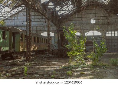 Abandoned Red Star Train Graveyard Hall