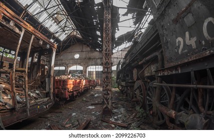 The Abandoned Red Star Train Graveyard In Budapest, Hungary