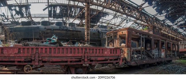 The Abandoned Red Star Train Graveyard In Budapest, Hungary