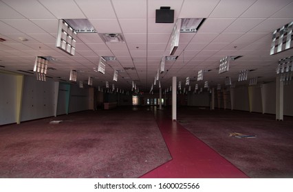 Abandoned Retail Stores In Shopping Mall