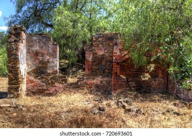 Abandoned Ruins From Australian Gold Rush Era Lay Hidden In The Bushland Of Central Victoria.