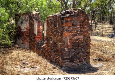 Abandoned Ruins From Australian Gold Rush Era Lay Hidden In The Bushland Of Central Victoria.