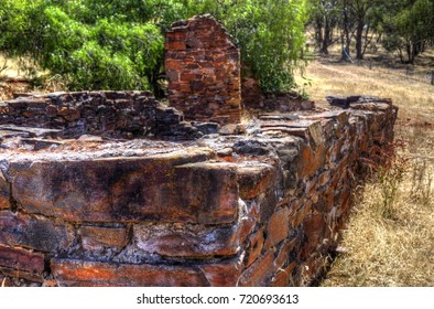 Abandoned Ruins From Australian Gold Rush Era Lay Hidden In The Bushland Of Central Victoria.