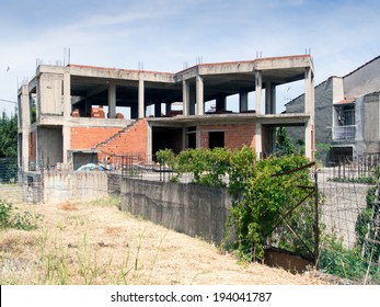 Abandoned And Run Down Half Built Building