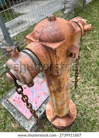 Abandoned Rusted Fire Hydrant with Chains