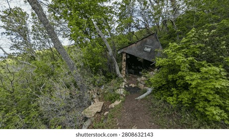Abandoned Rustic Cabin Structure on Fernwood Cabin Trail Wasatch Mountains Layton Utah Spring