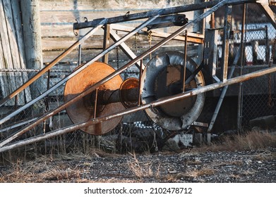 Abandoned Rusting Old Fishing Trawler Net Winch