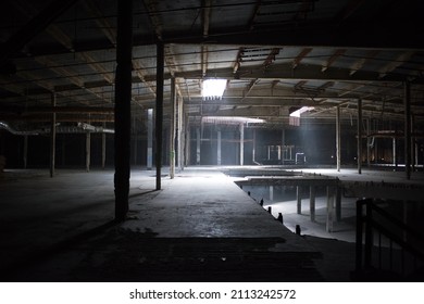 Abandoned Shopping Mall Warehouse Derelict ruins dark and moody 