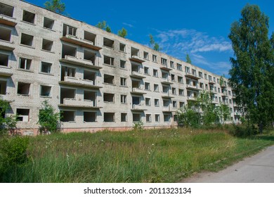 Abandoned Soviet Brick Khrushchyovka Residental Building