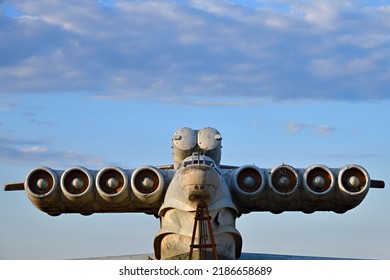 The Abandoned Soviet Plane On The Coast Of The Caspian Sea. Dagestan. Russia