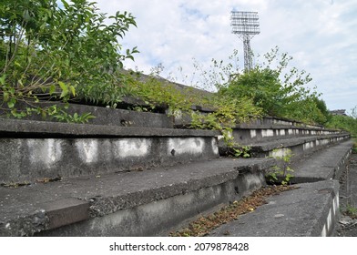 Abandoned Stand Of The Republican Stadium In Sukhumi, Abkhazia.