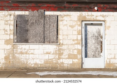 Abandoned Storefront In Small Midwest Town.