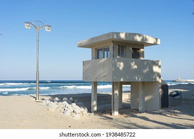 abandoned structure on the beach
