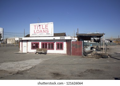 An Abandoned Title Loan Company Building