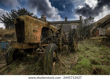 Abandoned, tractor, vehicle, abandoned city, farmers, farms, farm house, abandoned farm, abandoned farm house.