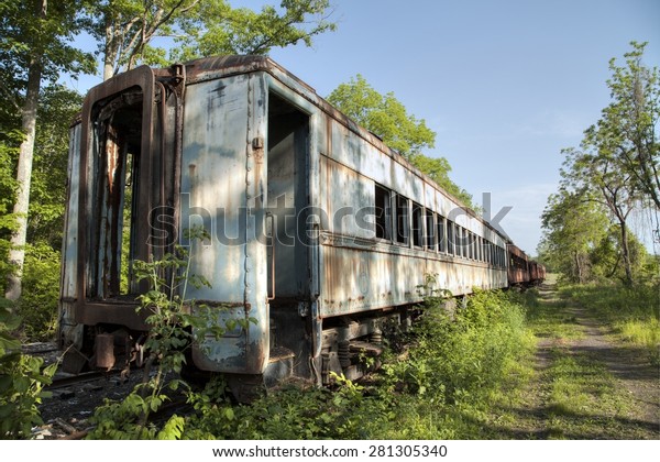 Abandoned Train Covered Vegetation Stock Photo (edit Now) 281305340