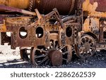 Abandoned train at the Train Graveyard in the Bolivia Salt Flats