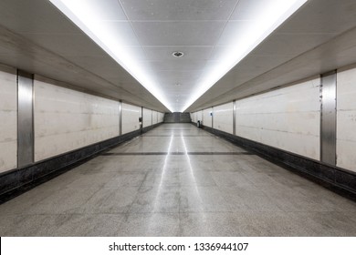The abandoned underground pedestrian passage of no people in the West Square of Zhengzhou Railway Station, Henan Province