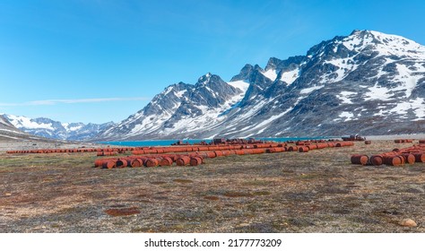 An Abandoned US Military Base Litters - Thousands Of Oil Drums Scattered Across The Land,  Greenland