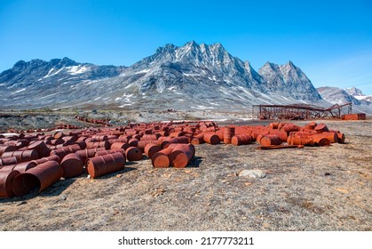 An Abandoned US Military Base Litters - Thousands Of Oil Drums Scattered Across The Land,  Greenland