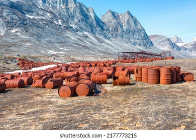 An Abandoned US Military Base Litters - Thousands Of Oil Drums Scattered Across The Land,  Greenland