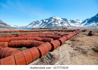 An Abandoned US Military Base Litters - Thousands Of Oil Drums Scattered Across The Land,  Greenland