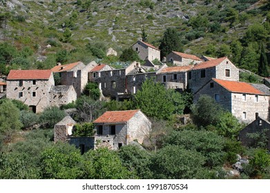 Abandoned and very old village, Malo Grablje on island Hvar, Croatia