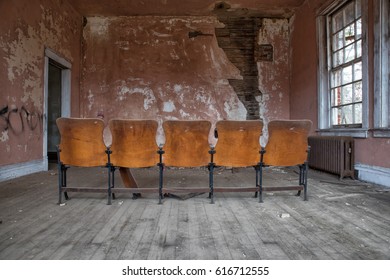 Abandoned Whites Only School In Rural Mid-Atlantic, USA. 