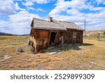 Abandoned wooden house in the badlands near the Dorothy hamlet in Alberta, Canada