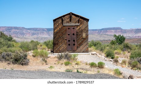 Abandoned Wooden Little House In The Desert Of Utah, USA