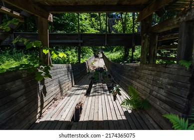 Abandoned Wooden Luge Track In Murjani, Latvia.