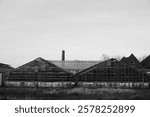 Abanoned factory in black and white 2