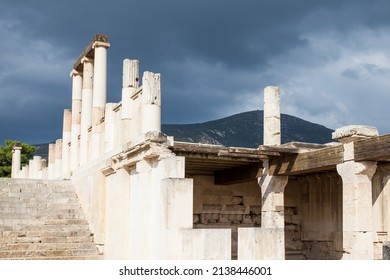 Abaton Of Epidaurus At The Sanctuary In Greece. Epidaurus Is A Ancient City Dedicated To The Ancient Greek God Of Medicine Asclepius.