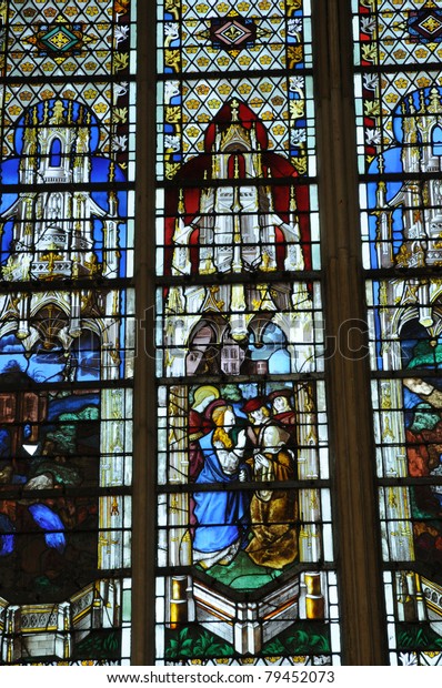 Stained Glass Manufactured Antwerp Basilica St Stock Photo Edit Now