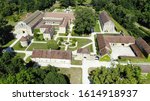 The Abbey of Fontenay is the best preserved Cistercian Abbey in the world, aerial view, France