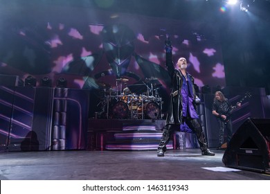 Abbotsford, BC / Canada - June 17th 2019: Singer Rob Halford Of Judas Priest Performing At Abbotsford Centre