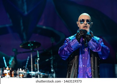 Abbotsford, BC / Canada - June 17th 2019: Singer Rob Halford Of Judas Priest Performing At Abbotsford Centre