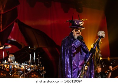 Abbotsford, BC / Canada - June 17th 2019: Singer Rob Halford Of Judas Priest Performing At Abbotsford Centre