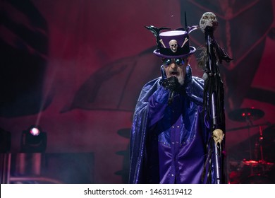 Abbotsford, BC / Canada - June 17th 2019: Singer Rob Halford Of Judas Priest Performing At Abbotsford Centre