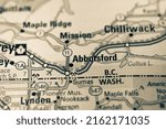 Abbotsford  on the map background