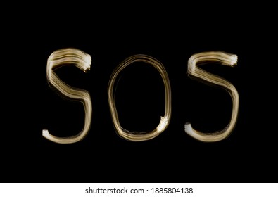  Abbreviation - SOS -  Light Painting . Long Exposure. Save Our Souls