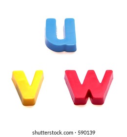 ABC Fridge Magnets - Letters U, V And W Mix And Match To Make Your Own Words