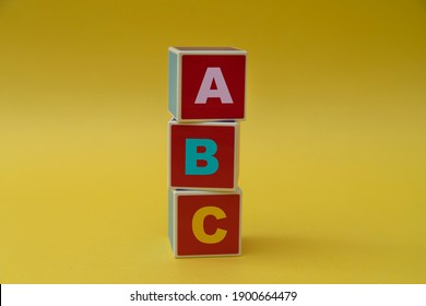 ABC Written On Wooden Blocks.