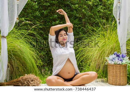 Abdominal women are taking care of their health with yoga. Stock photo © 