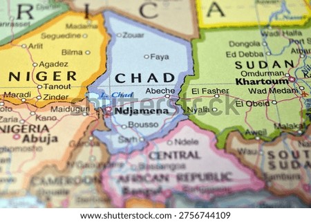 Abeche Chad Macro World Map Defocused Bokeh Background Close Up Image