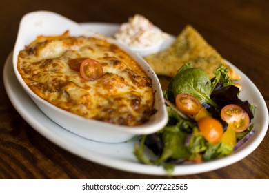 The Aberdeen Angus Beef Lasagne With Garlic Flatbread - Salad And Coleslaw