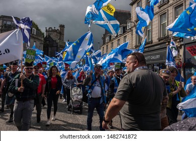 Aberdeen, Scotland, August, 17th., 2019: Scottish Independence March.