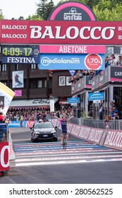 Abetone, Italy - May 13,2015: Jan Polanc, Team Lampre Merida, Wins The 5th Stage Of 